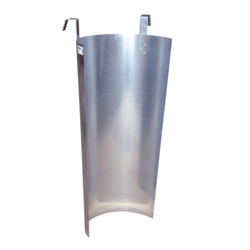 Metal protective shield for chute